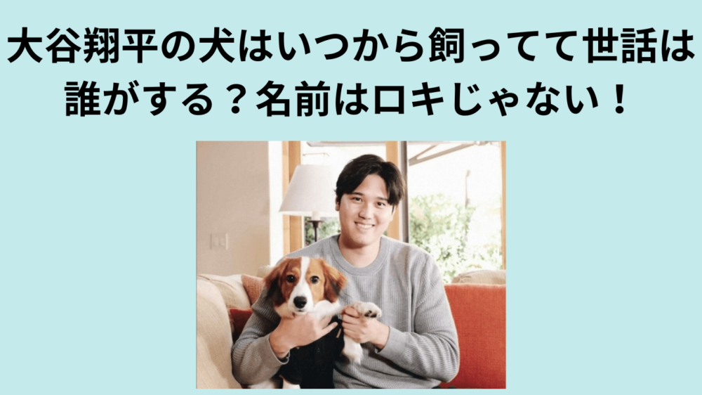 ブログタイトルと大谷翔亭と犬の写真
